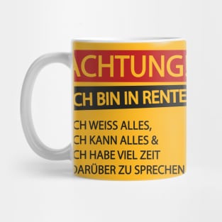 Achtung ich bin in rente (black) Mug